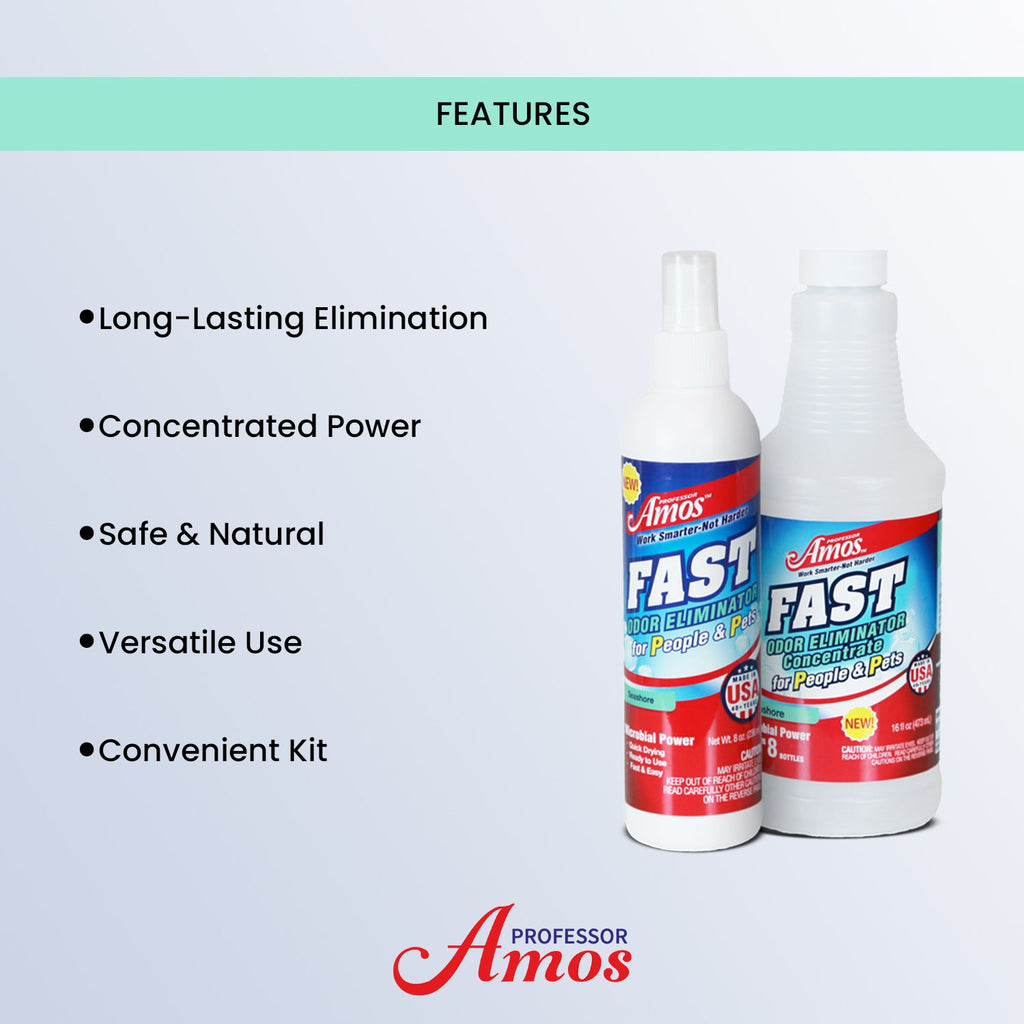 Professor Amos Fast Microbial Odor Eliminator Concentrated Kit 16oz.