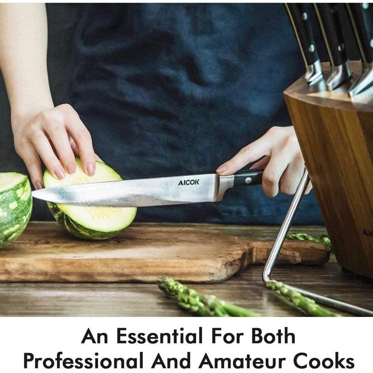 6-Piece: Aicok German Stainless Steel Kitchen Knife Set