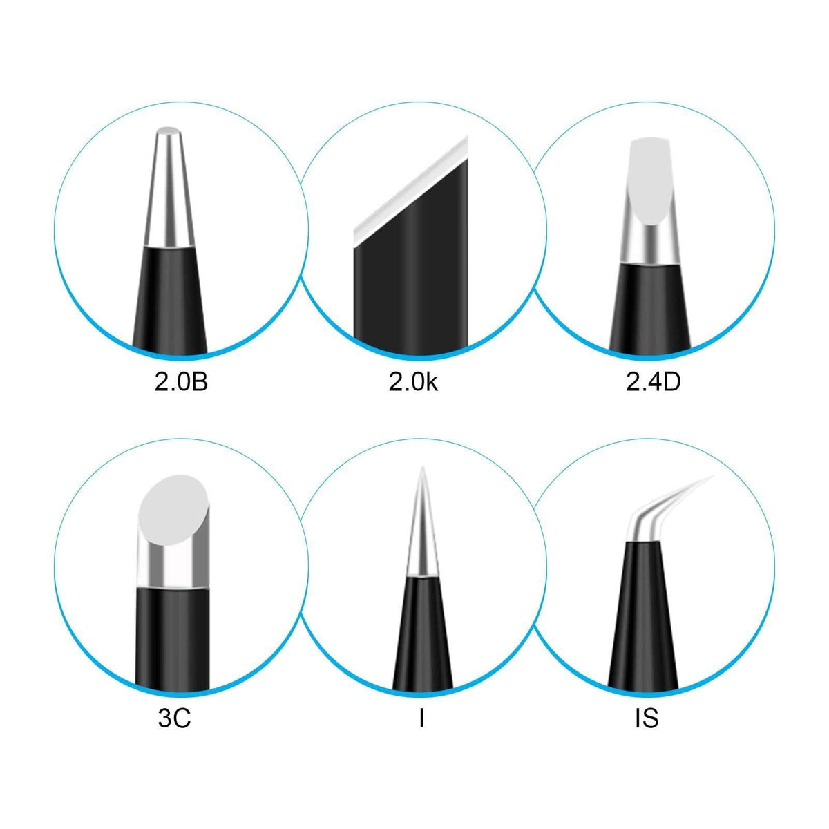 6-Piece Set: 900M-T Series Soldering Iron Tips