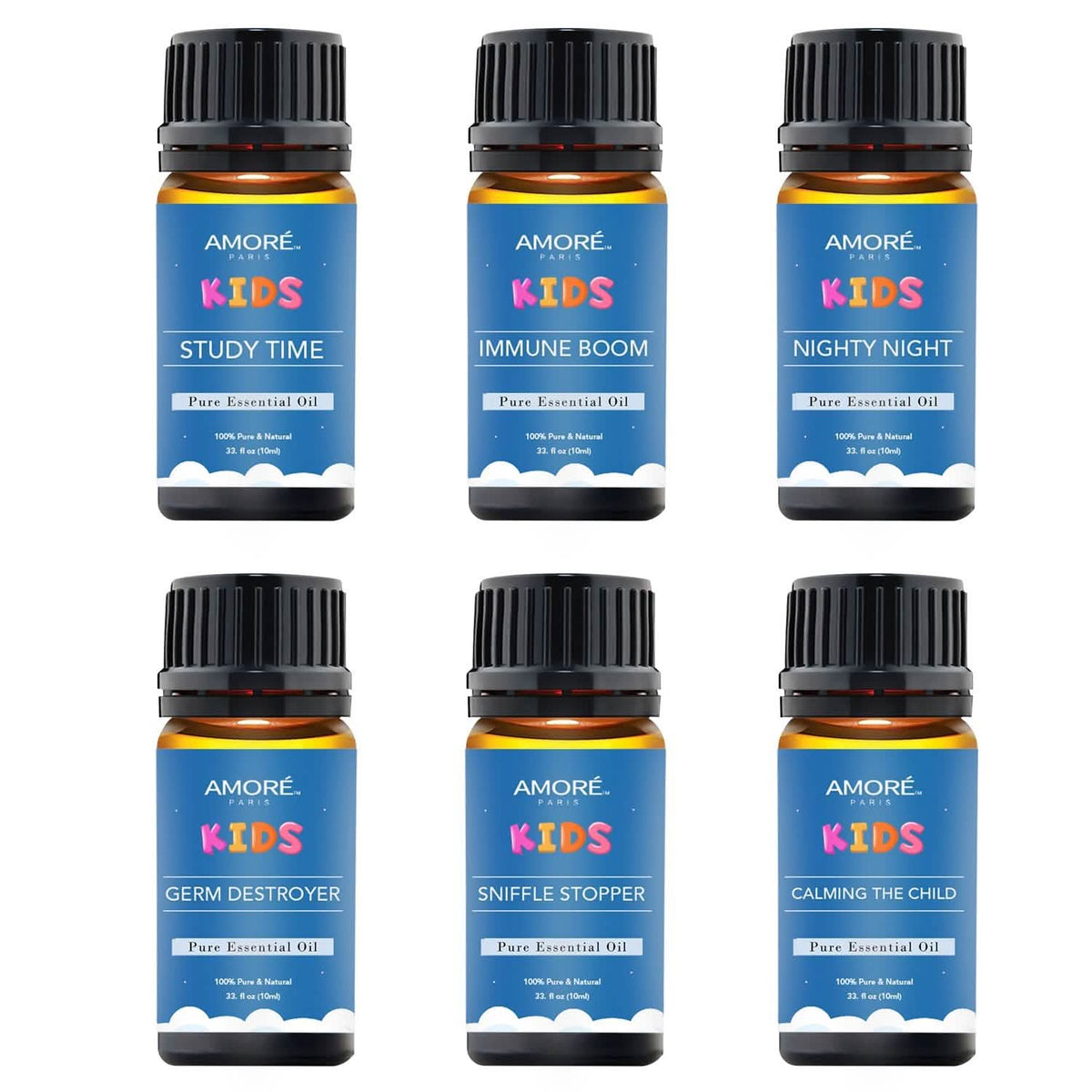 6-Pieces Set: Natural Aromatherapy Kids Safe Essential Oils Starter Set