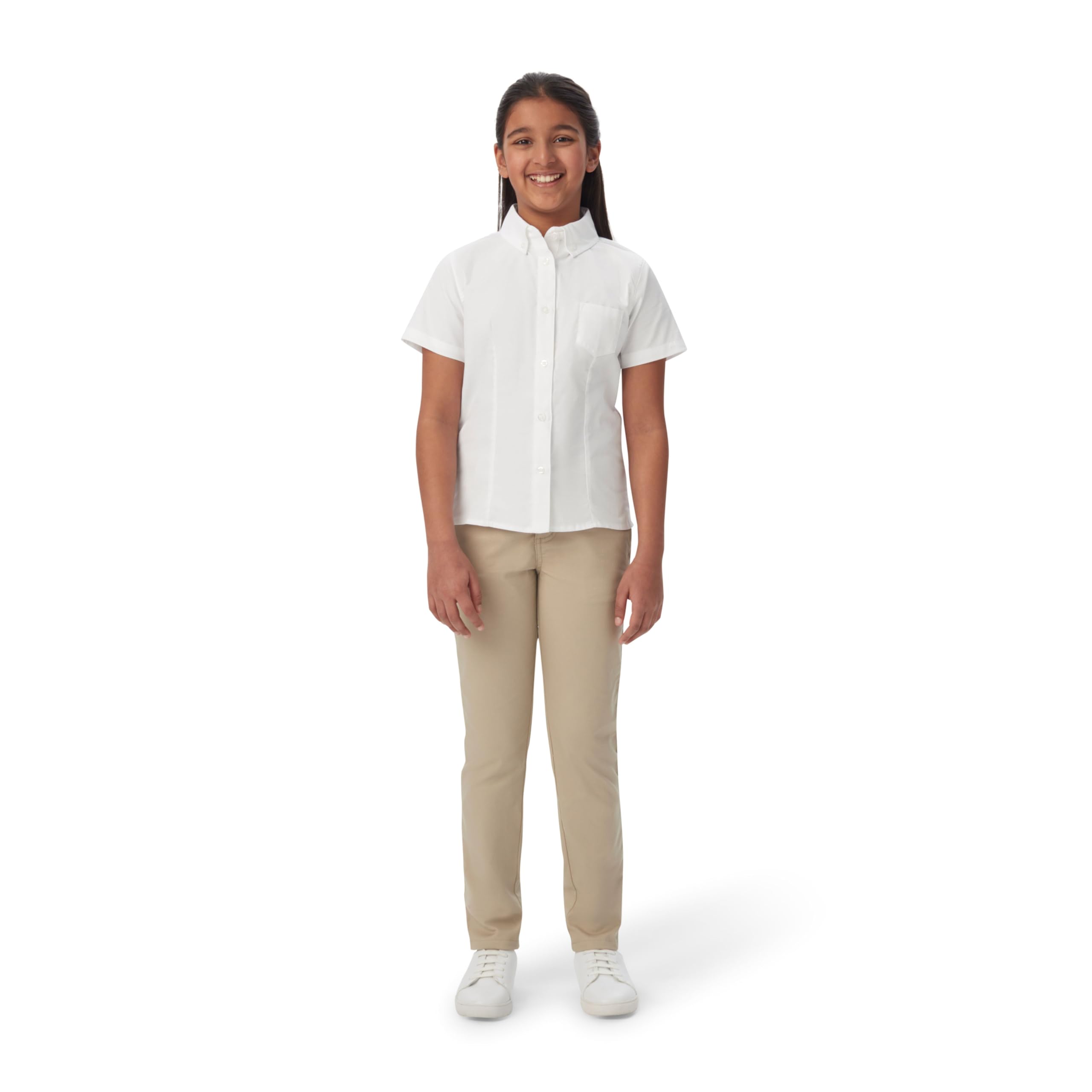 French Toast Girls Short Sleeve Button Down Oxford Shirt White Size 6X