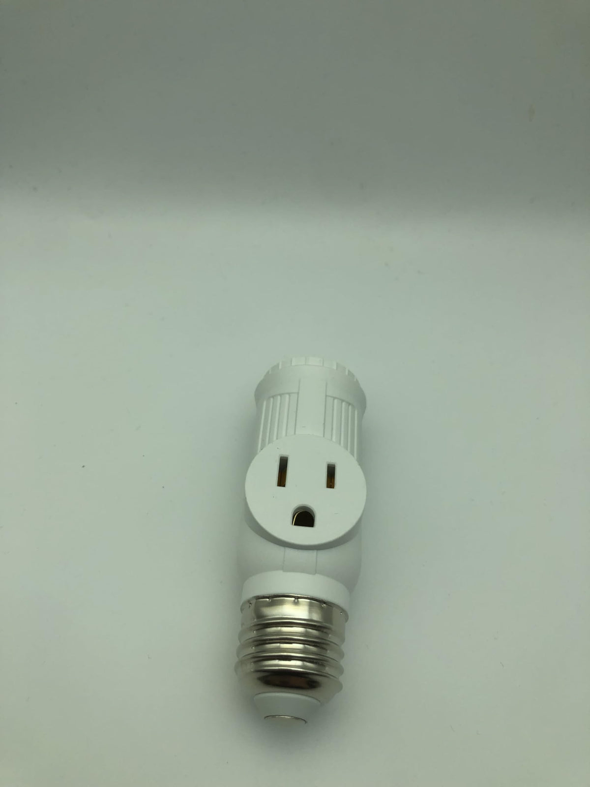 Figame E26/E27 3 Prong Light Bulb Socket Adapter Polarized White 2 Pack