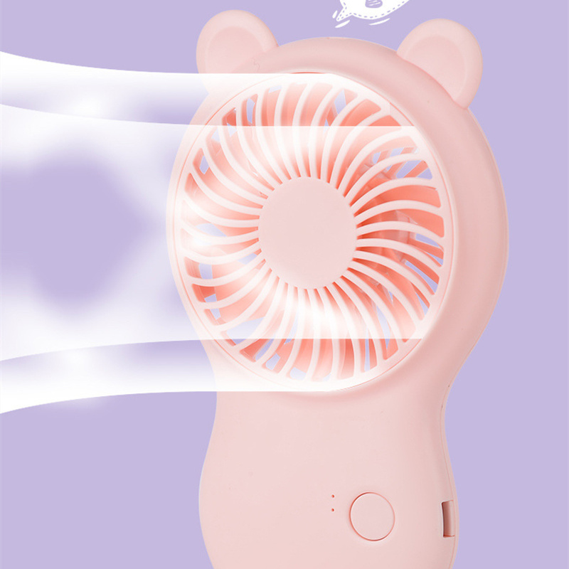 Handheld Pocket Mini Fan Portable With Bracket USB Mini Fan Portable Pocket Fan Cartoon Handheld Desktop Rechargeable Standing Fan Three Gear Wind Speed Regulation Battery Operated USB Small Fan with 3 Speeds for Home Office Car Outdoor Travel