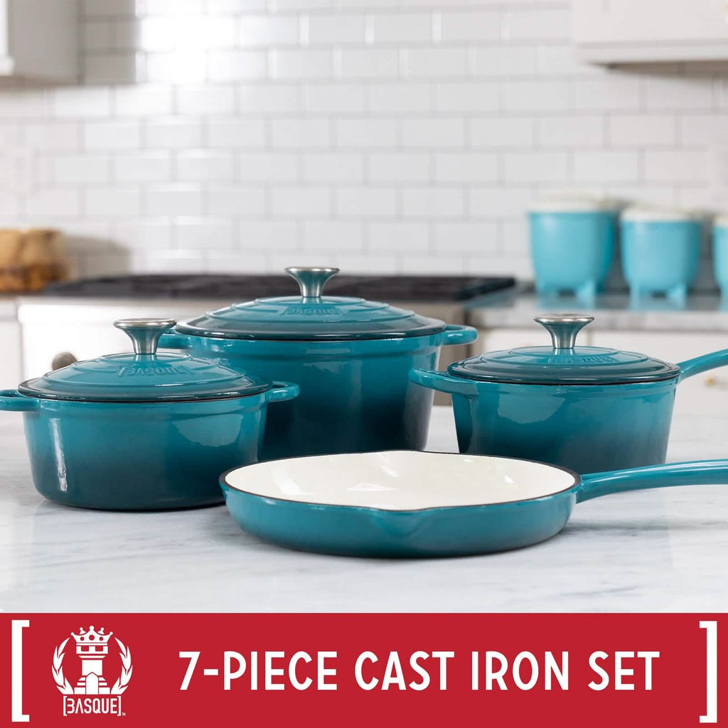 7-Piece Set: Basque Enameled Cast Iron Cookware Set