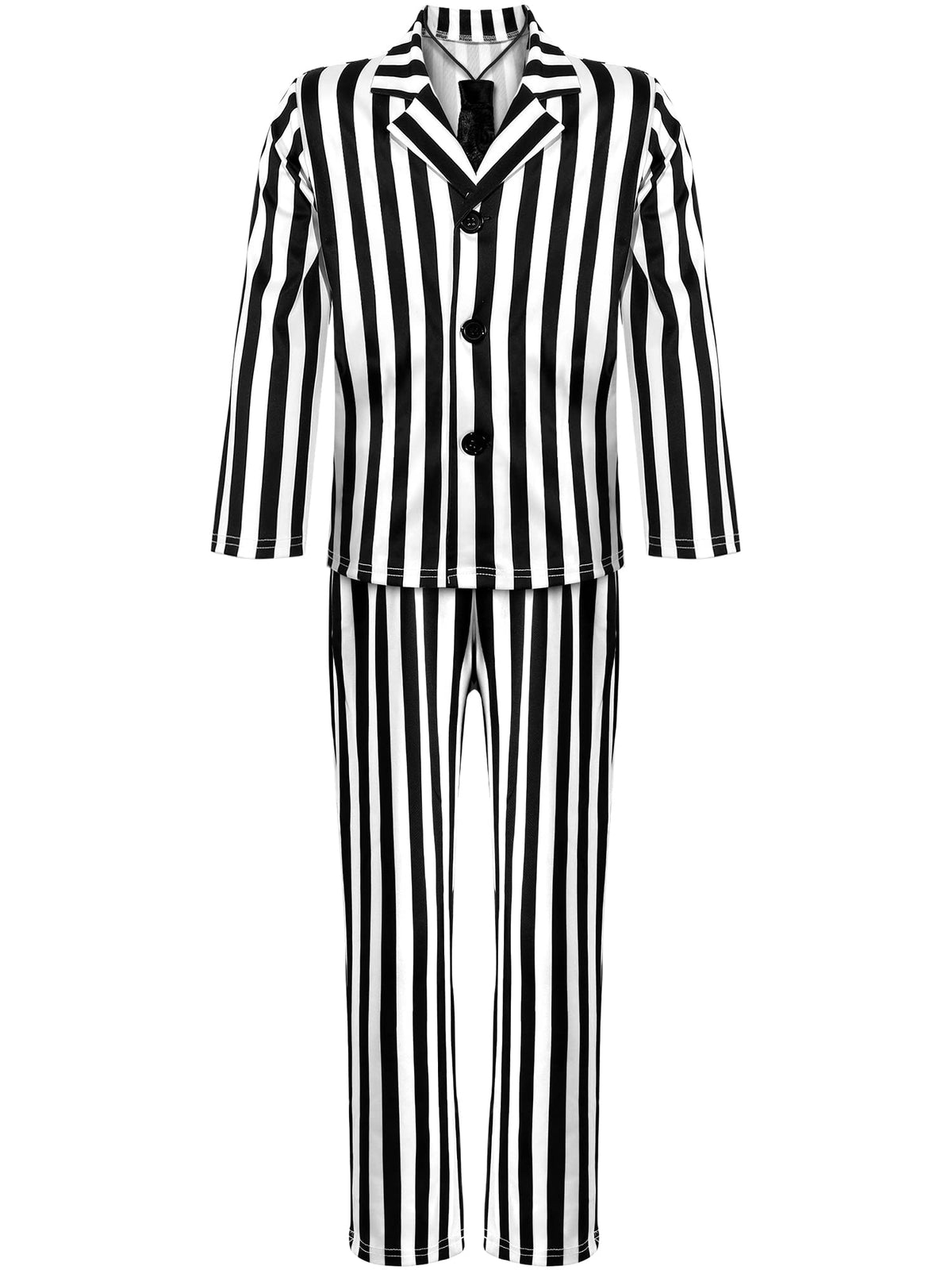Haysandy Kids Halloween Black White Striped Suit Costume Size Large