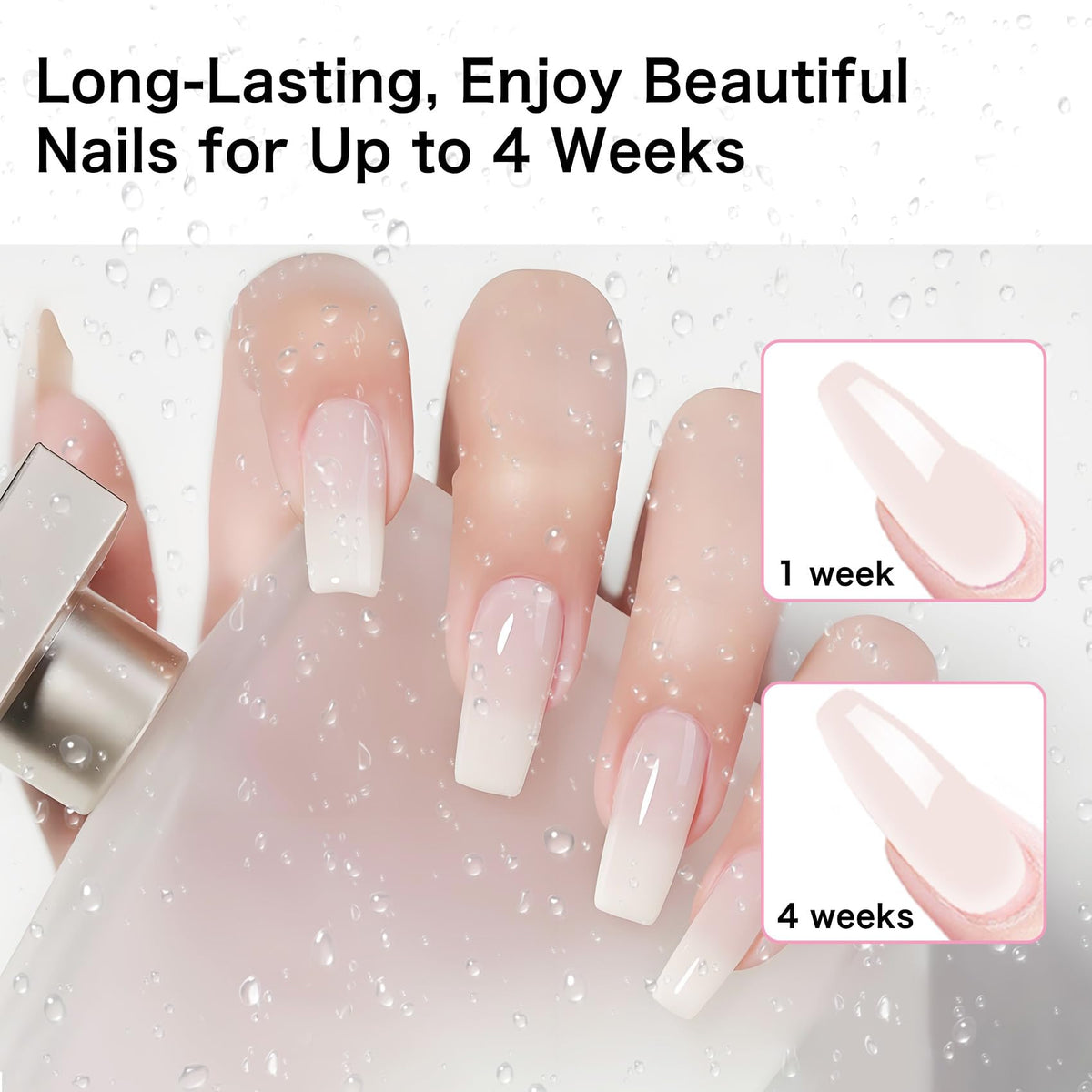 Creaglam Short Square Nail Tips 240Pcs Clear Acrylic 12 Sizes Soft Gel