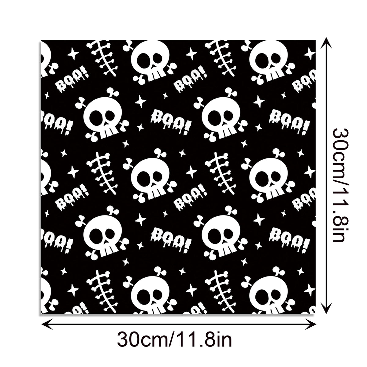 Halloween Scrapbook Paper 24 Sheets 11.8x11.8 Black & White Double-Sided