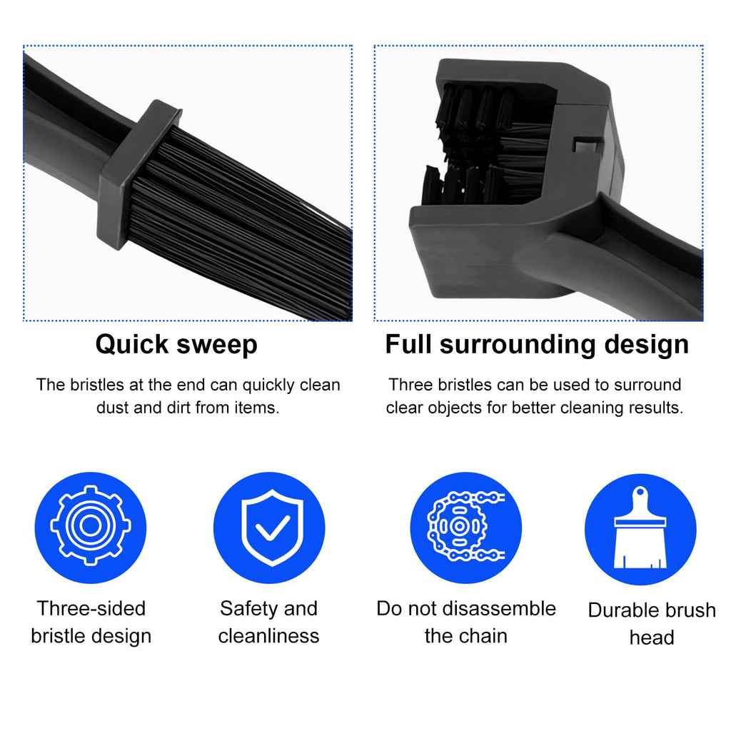 Kewucn 2 PCS Bike Motorcycle Chain Washer Gear Scrubber Durable ABS Black