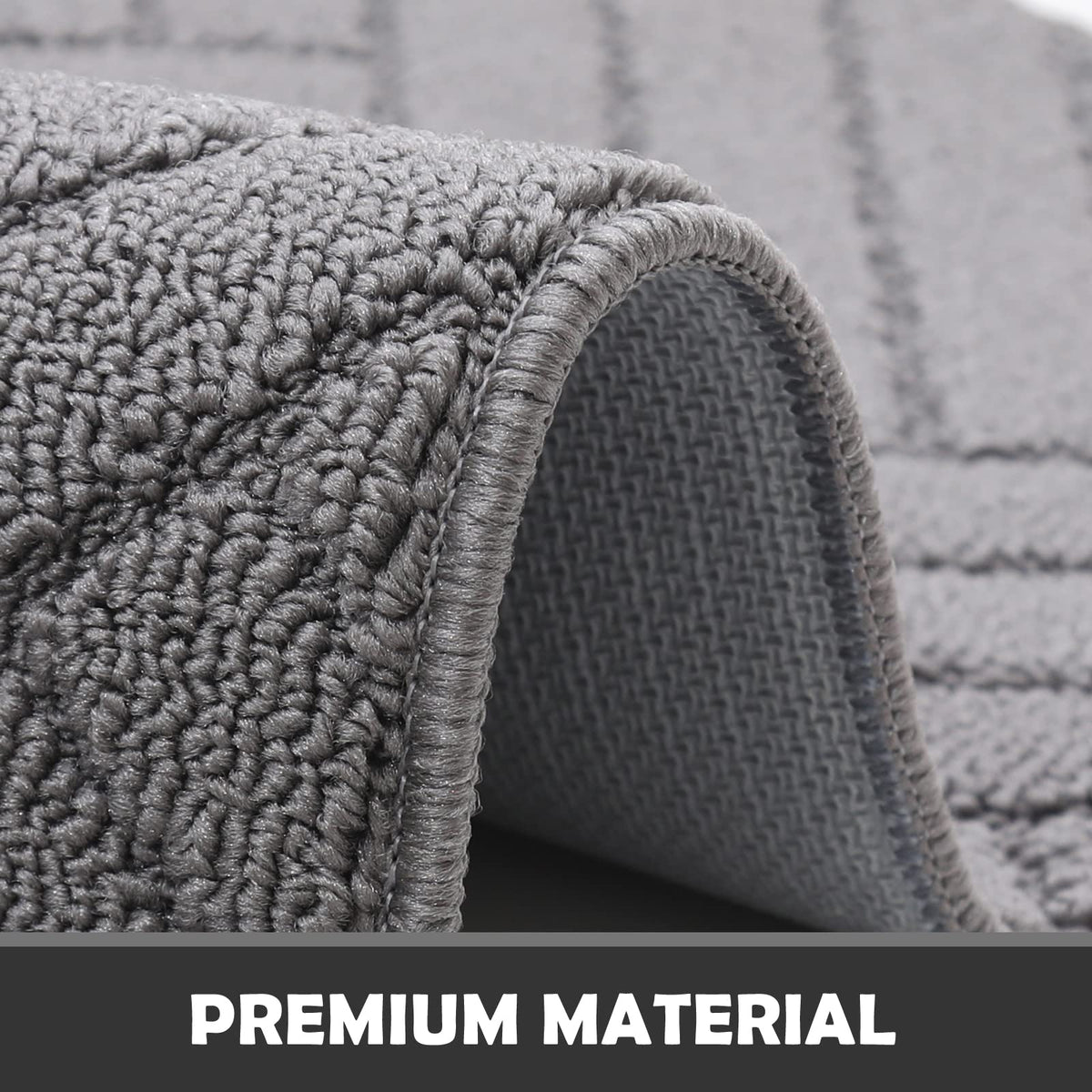 JEEDOVIA Indoor Door Mat Non-Slip Rubber Backing Grey 20x31.5