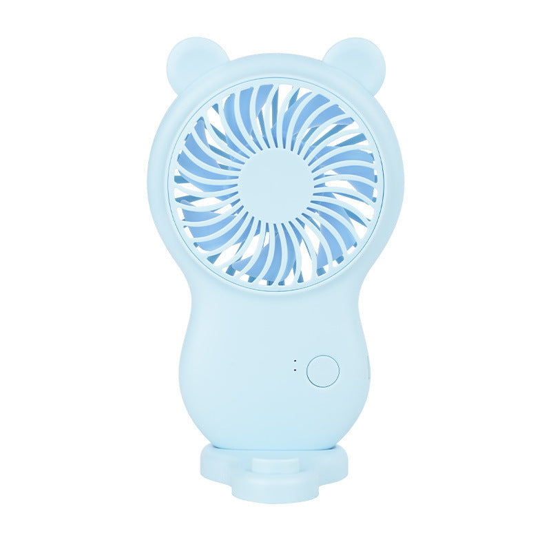 Handheld Pocket Mini Fan Portable With Bracket USB Mini Fan Portable Pocket Fan Cartoon Handheld Desktop Rechargeable Standing Fan Three Gear Wind Speed Regulation Battery Operated USB Small Fan with 3 Speeds for Home Office Car Outdoor Travel