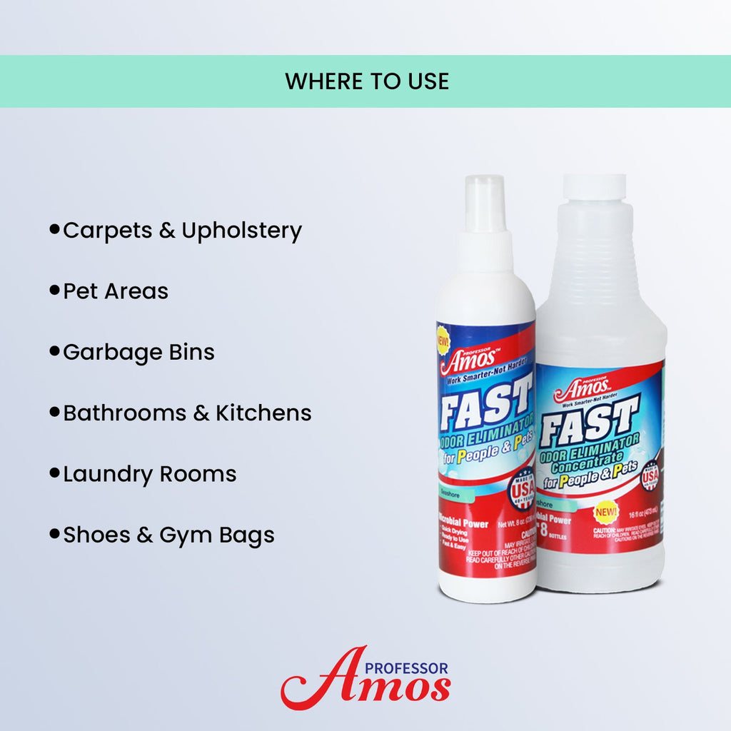 Professor Amos Fast Microbial Odor Eliminator Concentrated Kit 16oz.