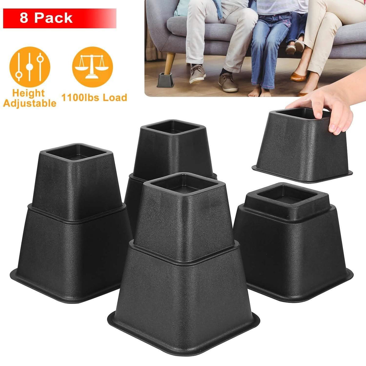 8-Pieces: Furniture Risers