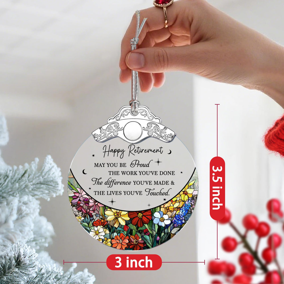 PEMIRSAYO Retired Ornament Stained Glass Christmas Keepsake Design A