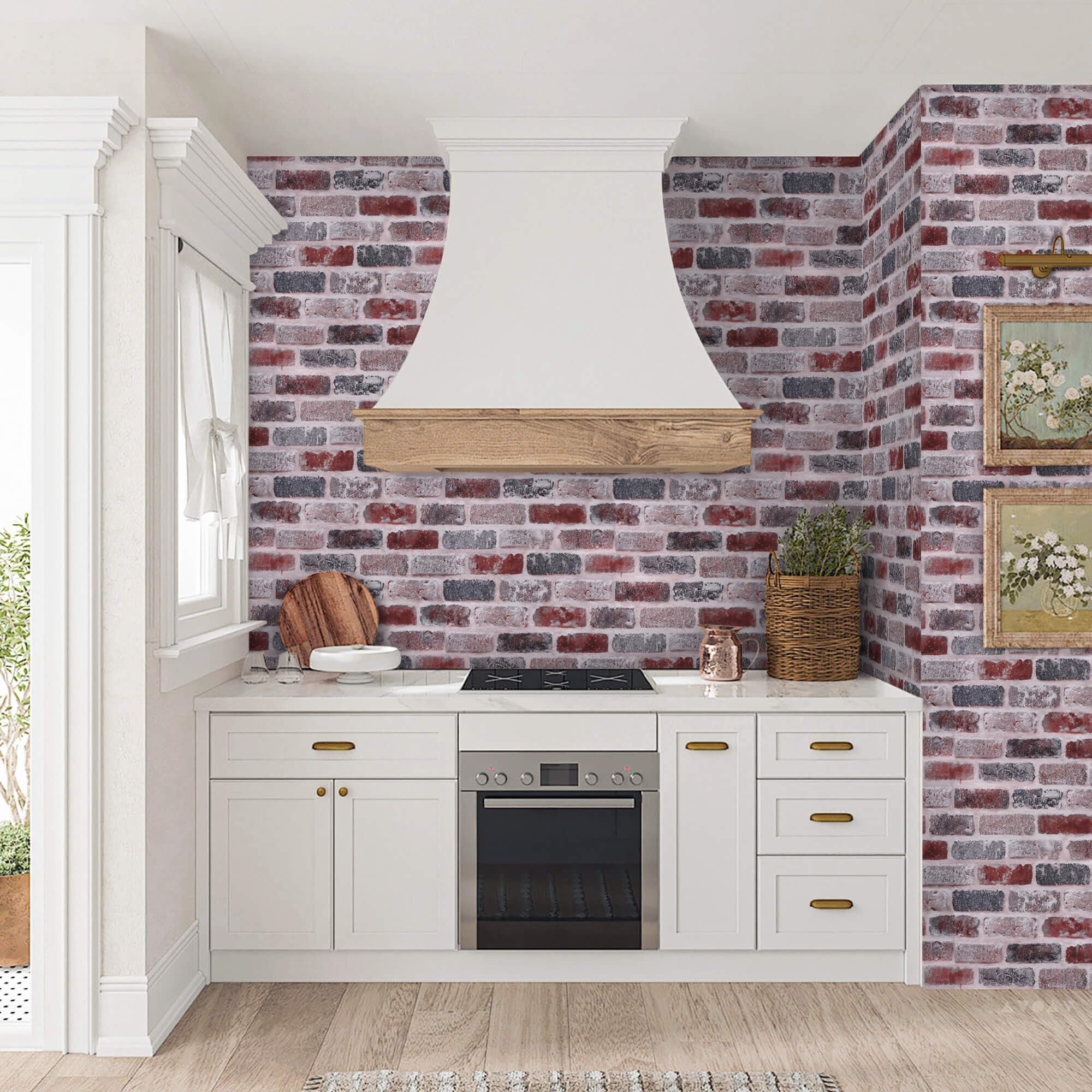 KUKANTST Brick Stone Peel and Stick Wallpaper 17.8"x472" Waterproof Vinyl Roll