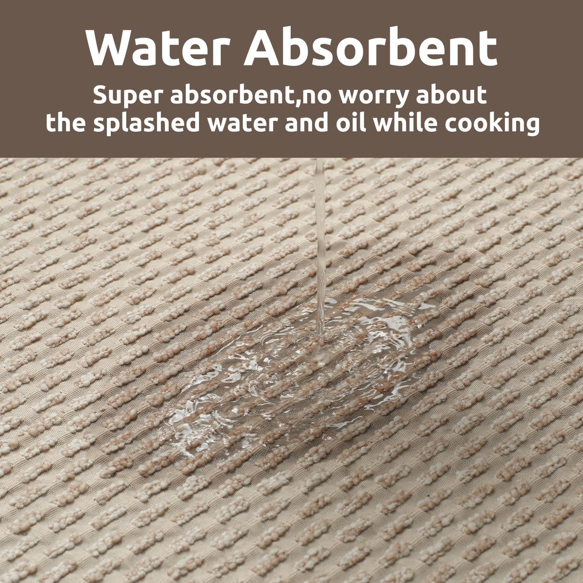AMOAMI Kitchen Mat Rug Non Slip Machine Washable 20x47 Light Tan