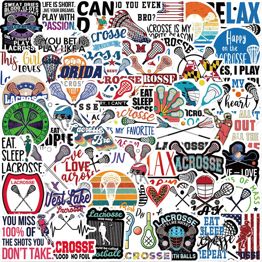 MAXSNOW Lacrosse Stickers Vinyl Decals Waterproof for Water Bottles Laptop Car