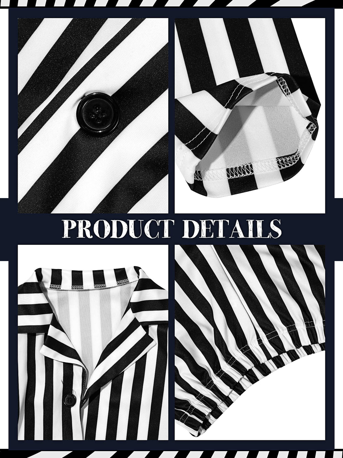 Haysandy Kids Halloween Black White Striped Suit Costume Size Large