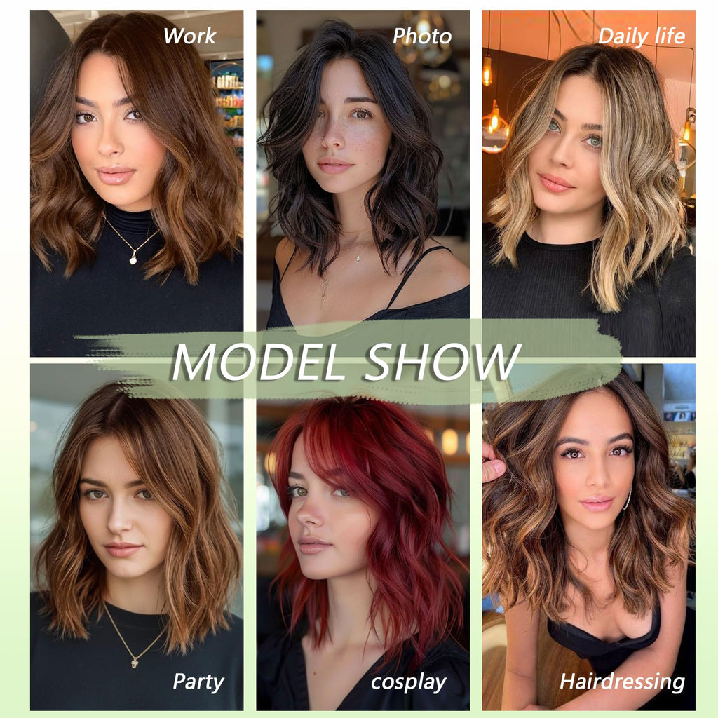 Maforsoon Wigs for Women Short Wave Synthetic Curly Wig 14inch