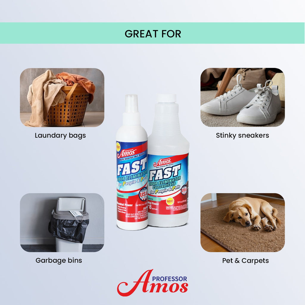 Professor Amos Fast Microbial Odor Eliminator Concentrated Kit 16oz.