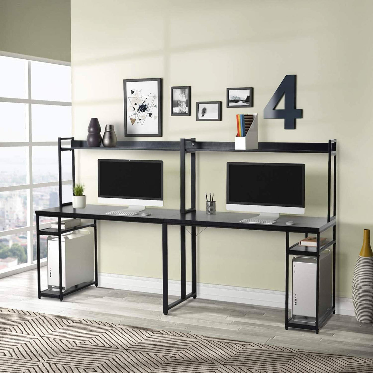 94.6 Inch Modern Two Person Computer Desk