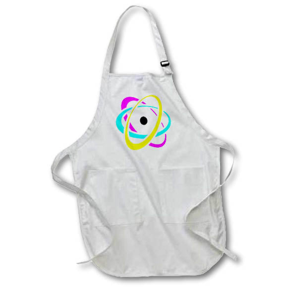 3dRose Dooni Designs CMYK Hipster Designs - CMYK Atom Molecule Geek Design Cartoon - Aprons (apr_102368)