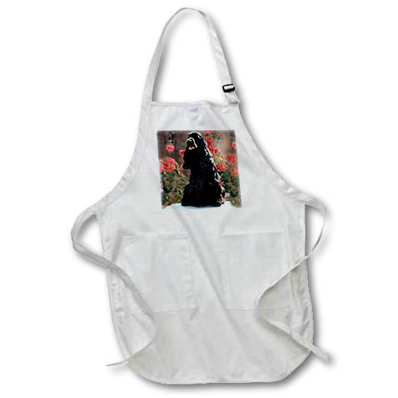3dRose Dogs Cocker Spaniel - English Cocker Spaniel Black - Aprons (apr_1025)