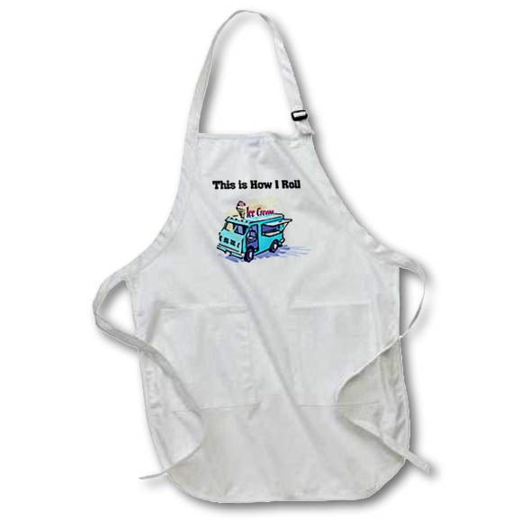 3dRose Dooni Designs Funny and Humorous Designs - This Is How I Roll Ice Cream Truck - Aprons (apr_102546)