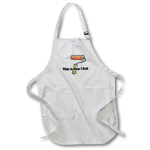 3dRose Dooni Designs Funny and Humorous Designs - This Is How I Roll Paint Roller Painter Design - Aprons (apr_102551)