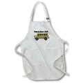 3dRose Dooni Designs Funny and Humorous Designs - This Is How I Roll Short Yellow School Bus - Aprons (apr_102559)