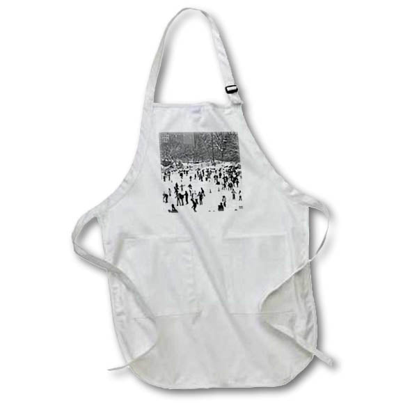 3dRose Kike Calvo New York - Snow blizzard in Central Park Manhattan New York City Ice Skate Ring - Aprons (apr_10292)