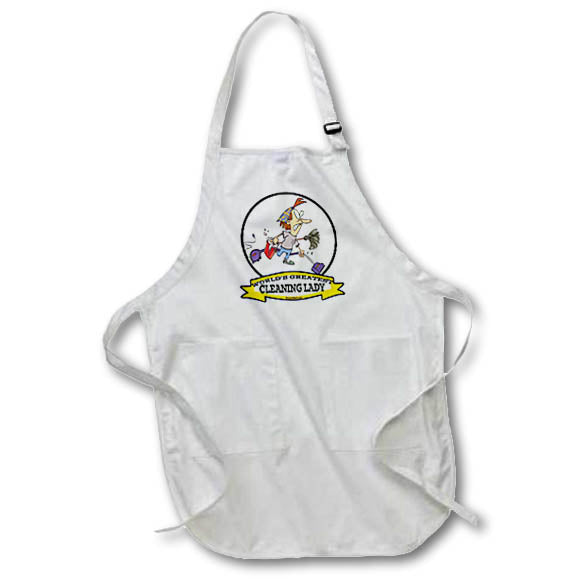 3dRose Dooni Designs Worlds Greatest Cartoons - Funny Worlds Greatest Cleaning Lady Cartoon - Aprons (apr_103043)