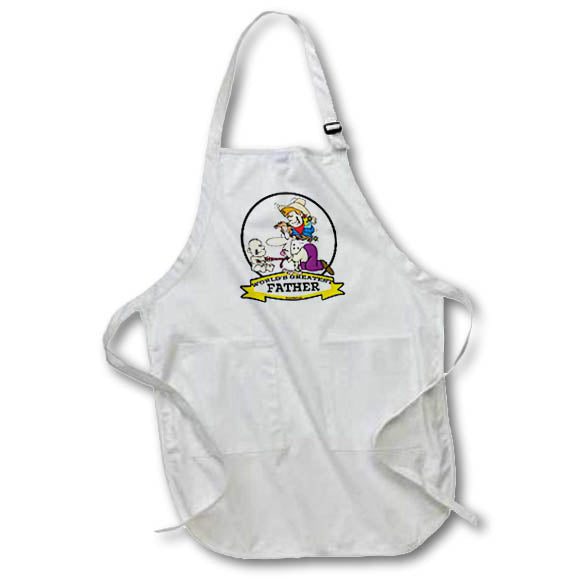 3dRose Dooni Designs Worlds Greatest Cartoons - Funny Worlds Greatest Father Men Cartoon - Aprons (apr_103172)