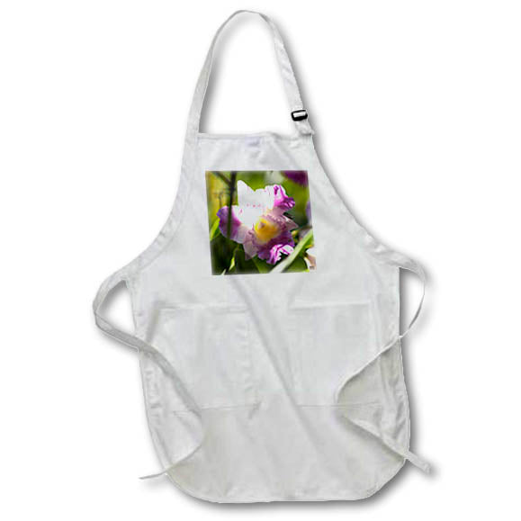 3dRose Apron - Kike Calvo Orchids - Orchid as Colorful Garden Flower, a Spring Tropical Plant and Blossom Bouquet