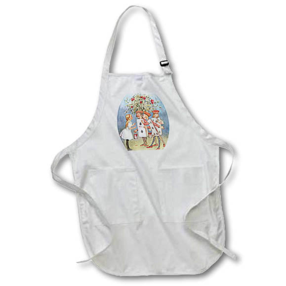 3dRose PS Vintage - Painting The Roses Red Vintage Alice in Wonderland - Aprons (apr_110176)