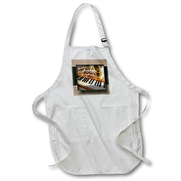 3dRose Susan Brown Designs Music Themes - Abstract Jazz Instruments - Aprons (apr_110951)