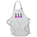 3dRose Anne Marie Baugh Makeup - Three Bottles Of Nail Polish In Red, Purple, and Blue Design - Aprons (apr_111565)