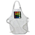 3dRose InspirationzStore Photography - Colorful paintbox with Pink Paintbrush - Paint Box pallette - Aprons (apr_113187)