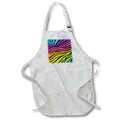 3dRose Dooni Designs Random Patterns - Modern Rainbow Zebra Stripes Animal Print Tween Girly Pattern - Aprons (apr_113426)