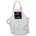 3dRose Dooni Designs CMYK Hipster Designs - CMYK Keep Calm Parody Hipster Crown And Sunglasses - Aprons (apr_116642)