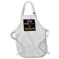 3dRose Dooni Designs CMYK Hipster Designs - CMYK Keep Calm Parody Hipster Crown And Sunglasses - Aprons (apr_116834)