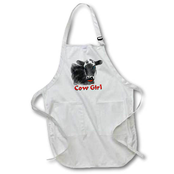 3dRose Doreen Erhardt Western - Cow Girl - Aprons (apr_11986)