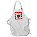 3dRose Janna Salak Designs Prints and Patterns - Love Bugs Red Ladybug with Hearts - Aprons (apr_12112)
