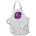 3dRose Anne Marie Baugh Sixties Retro - Purple Peace Sign With Purple Flowers - Aprons (apr_124607)