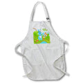 3dRose Belinha Fernandes - Grow Green Kids - Grow green message and dog waving in garden - Aprons (apr_125875)