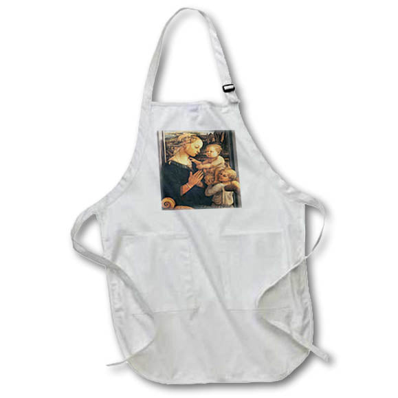 3dRose BLN Italian Renaissance Fine Art Collection - Madonna and Child by Fra Filippo Lippi - Aprons (apr_127076)