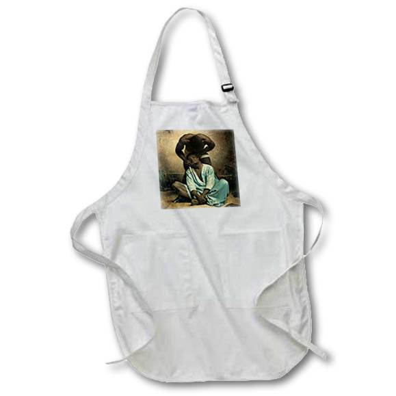 3dRose BLN Middle Eastern and Northern African Fine Art Collection - The Barber of Suez by Leon Bonnat - Aprons (apr_127394)