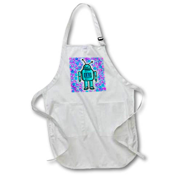 3dRose Kids Stuff - Robot - Aprons (apr_1303)