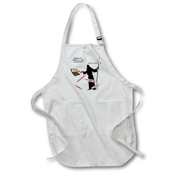 3dRose R McDowell Graphics Funny - Computer Wizard - Aprons