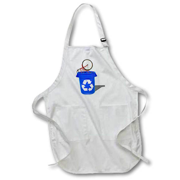 3dRose R McDowell Graphics Funny Green - Recycle - Aprons
