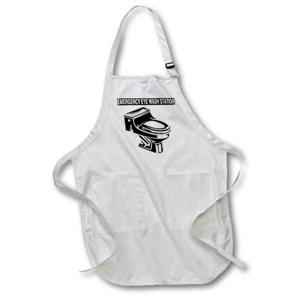 3dRose R McDowell Graphics Funny - Emergency Eyewash Station - Aprons